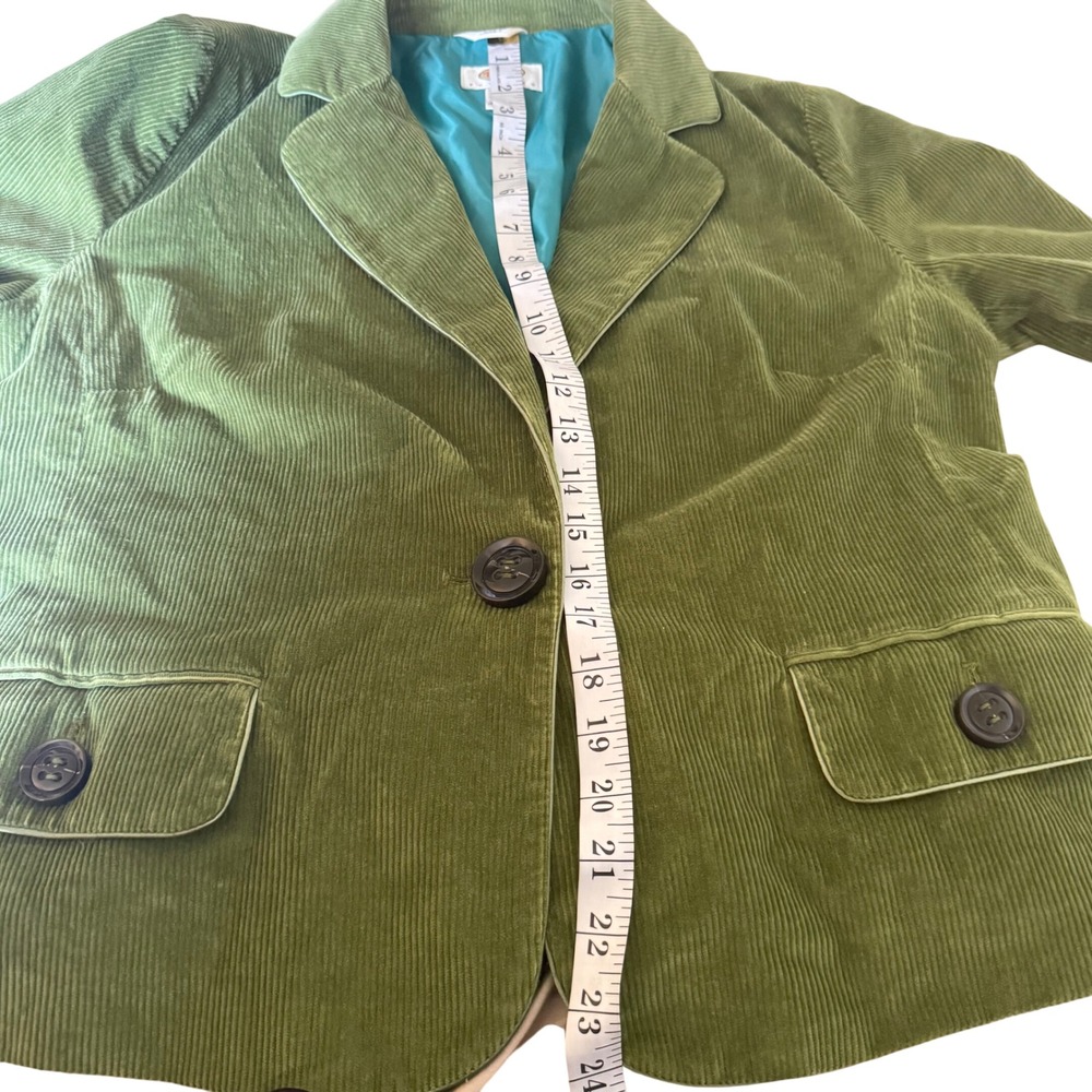 Talbots Petites Green Corduroy Blazer Jacket Women Size 14 Petite - Picture 10 of 12